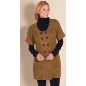 Soft Surroundings Chunky City Double Breasted Sweater Dress - L